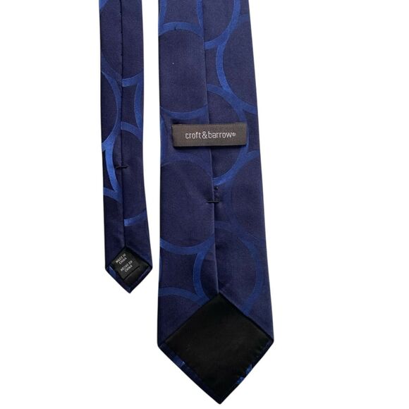 Mens Croft & Barrow Silk Neckties Blue Gray Paisley Yellow Checkered Ties, 3pcs - Picture 4 of 4